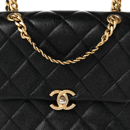 Chanel Shiny Caviar Quilted Chain Melody Backpack Black 8 of 10