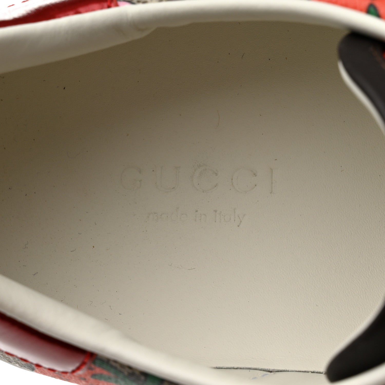 Gucci GG Supreme Monogram Strawberry Web Womens Ace Sneakers 36.5 Beige Multicolor Red Green 7 of 8