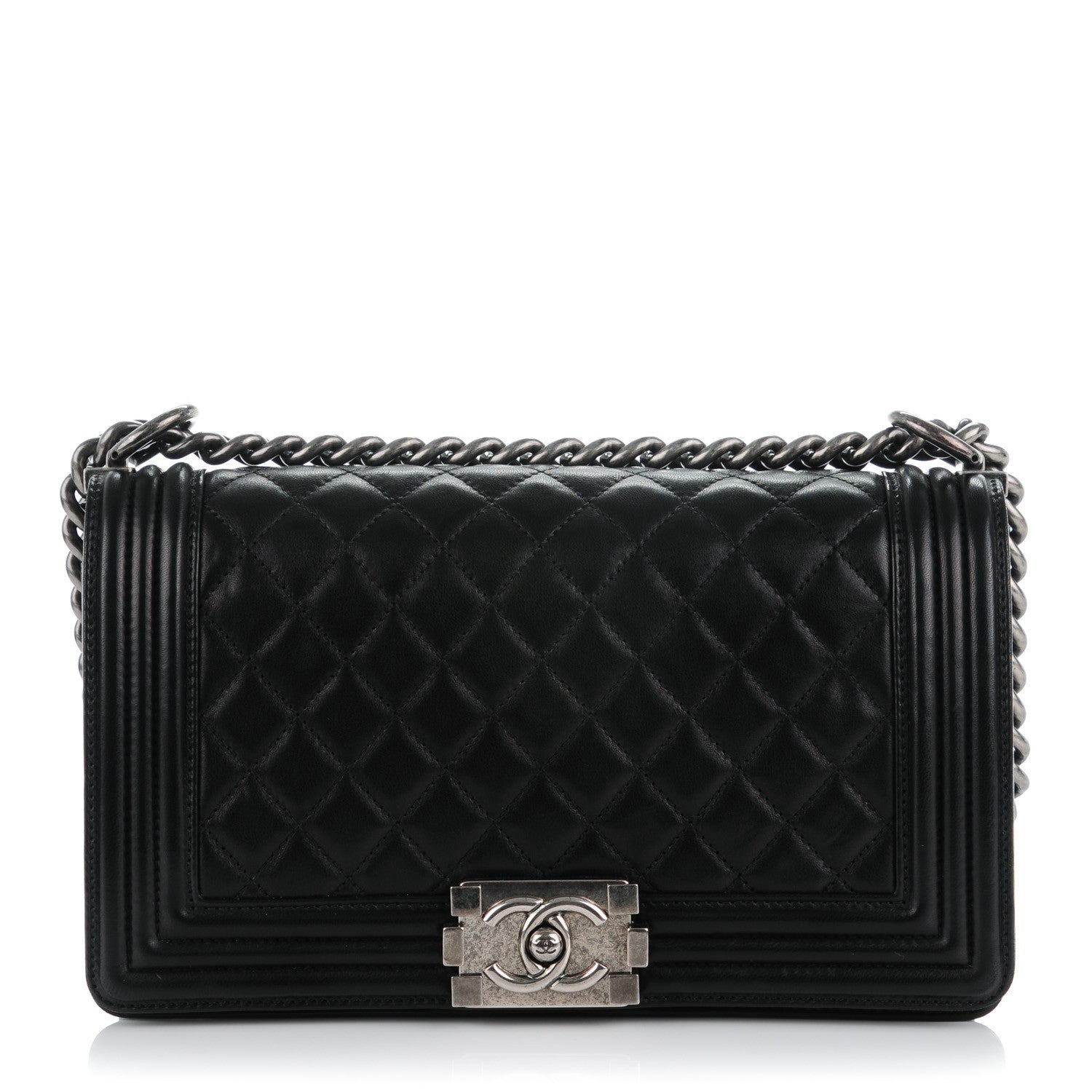 Chanel Lambskin Quilted Medium Boy Flap Black 1 of 8