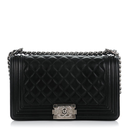 Chanel Lambskin Quilted Medium Boy Flap Black 1 of 8