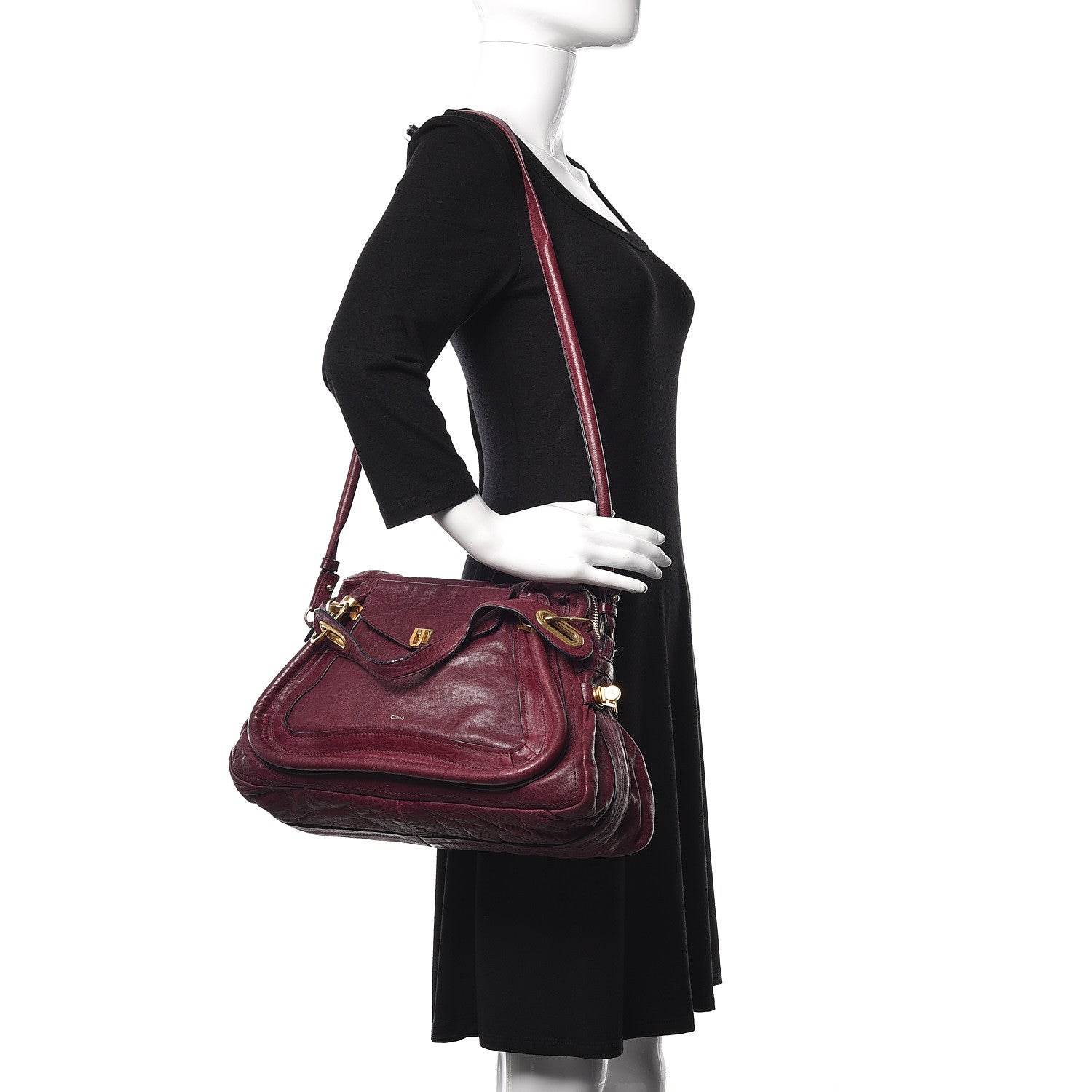 Chloe Calfskin Medium Paraty Dark Red 2 of 13