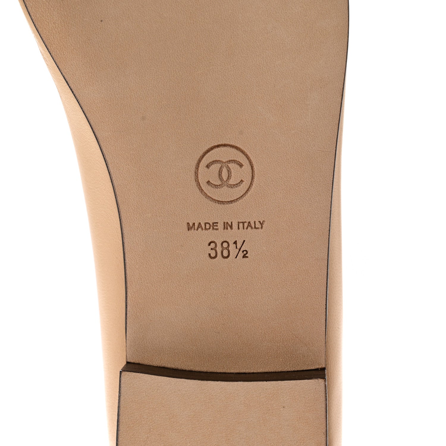 Chanel Lambskin Cap Toe Ballerina Flats 38.5 Beige Black 6 of 12