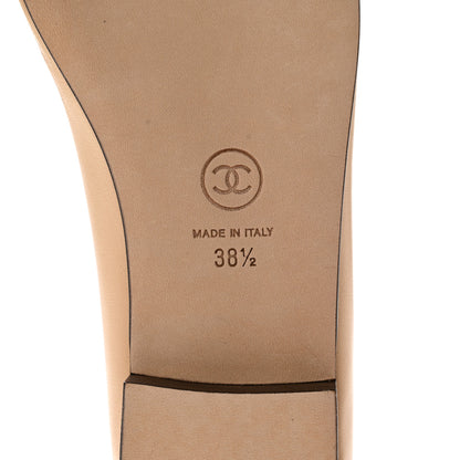 Chanel Lambskin Cap Toe Ballerina Flats 38.5 Beige Black 6 of 12