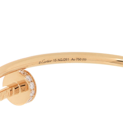 Cartier 18K Yellow Gold Diamond Small Juste Un Clou Bracelet 15 4 of 5