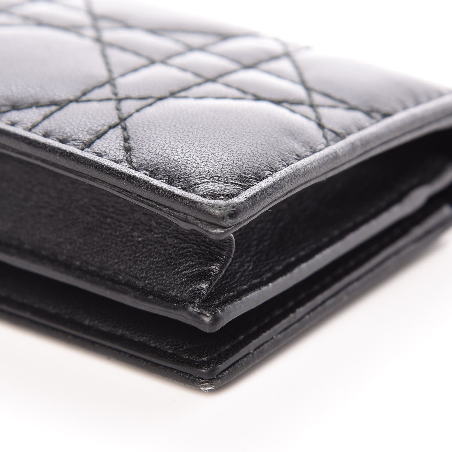 Christian Dior Lambskin Cannage Small Lady Dior Flap Card Holder Black 10 of 12