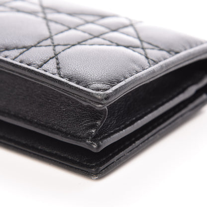 Christian Dior Lambskin Cannage Small Lady Dior Flap Card Holder Black 10 of 12