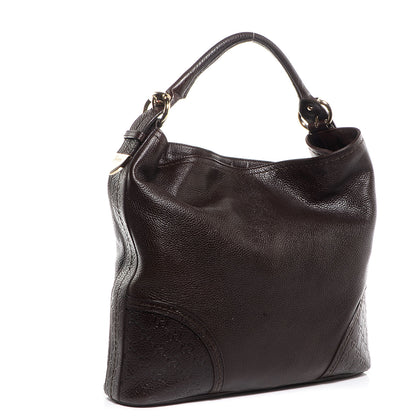 Gucci Leather Guccissima Trim Large Signoria Hobo Dark Brown 3 of 7