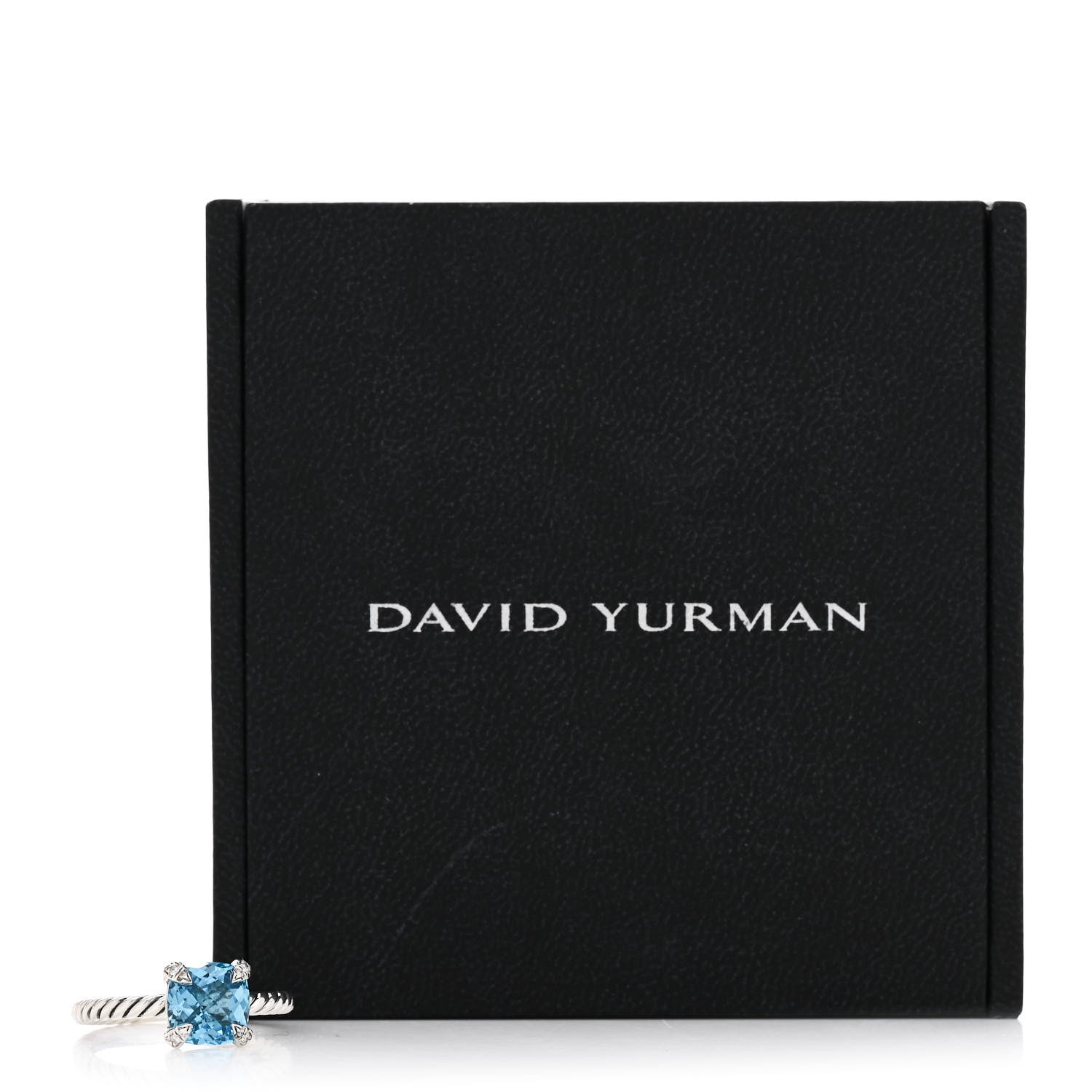 David Yurman Sterling Silver Diamond Blue Topaz 8mm Chatelaine Ring 55 7.25 6 of 6