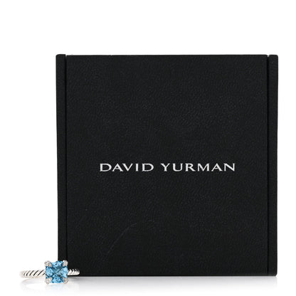 David Yurman Sterling Silver Diamond Blue Topaz 8mm Chatelaine Ring 55 7.25 6 of 6