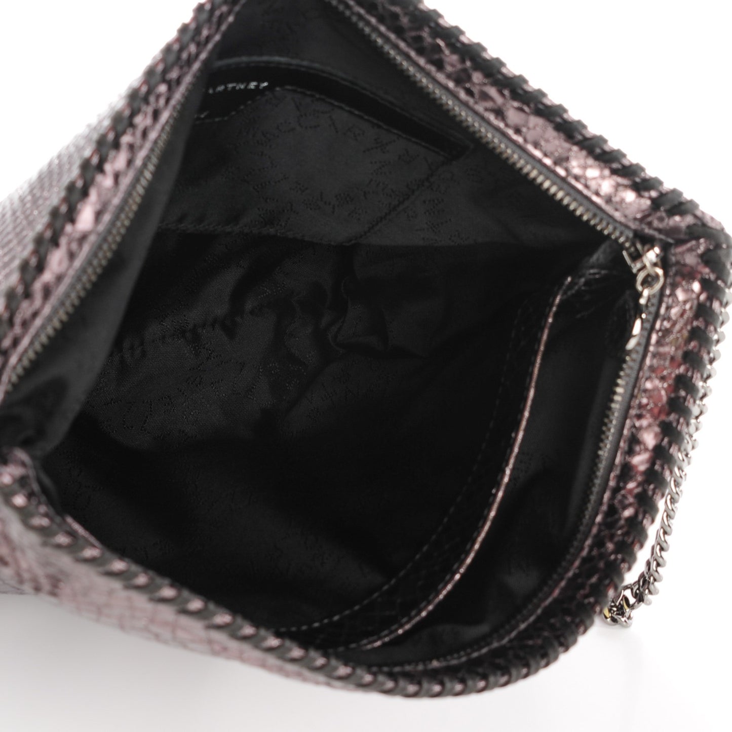 Metallic Faux Python Falabella Messenger Grey