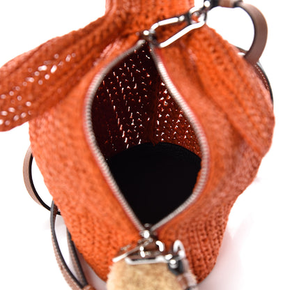 Loewe Raffia Mini Bunny Crossbody Bag Orange 5 of 8