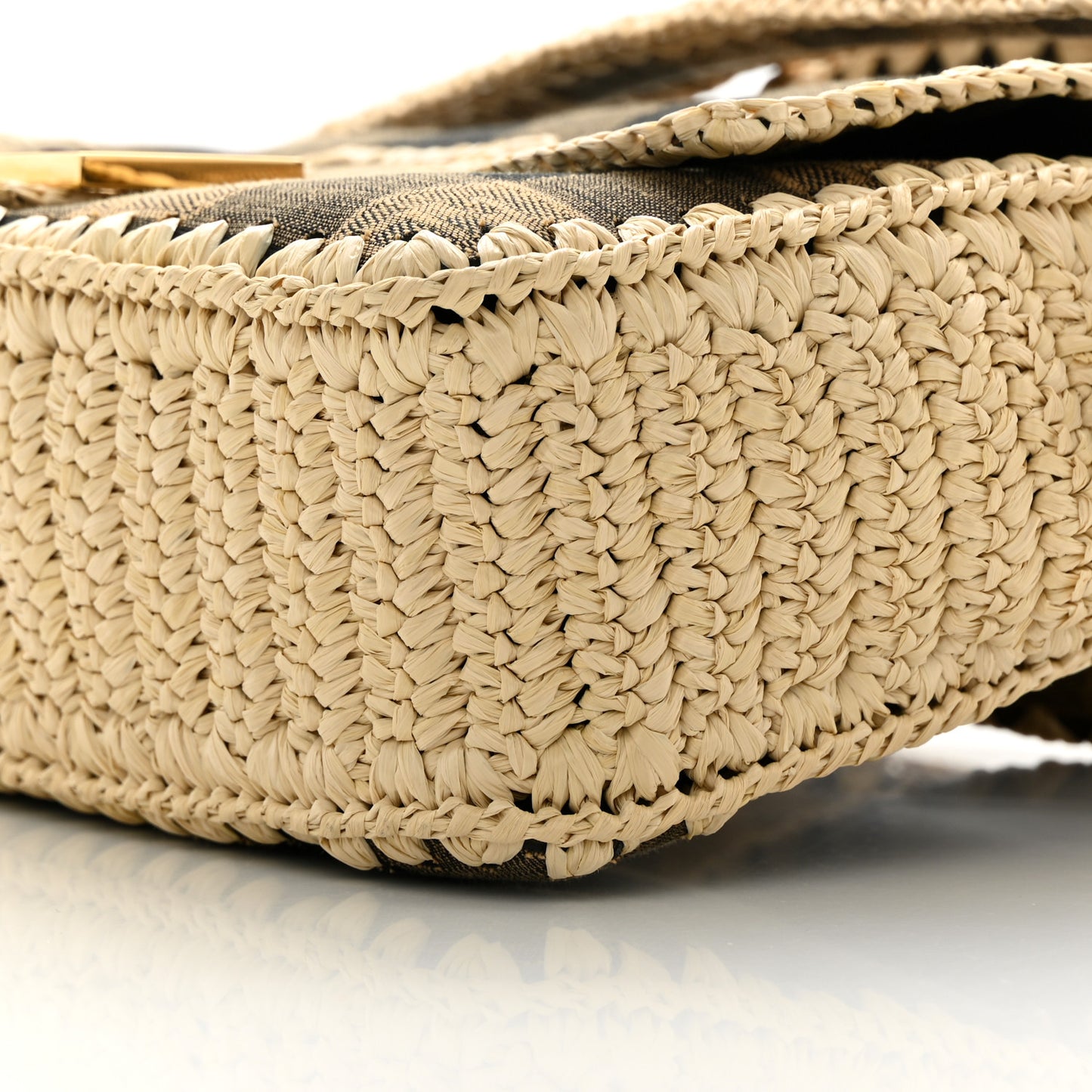 Fabric Jacquard Raffia Straw Pequin Gingham Woven Baguette Beige Black Natural