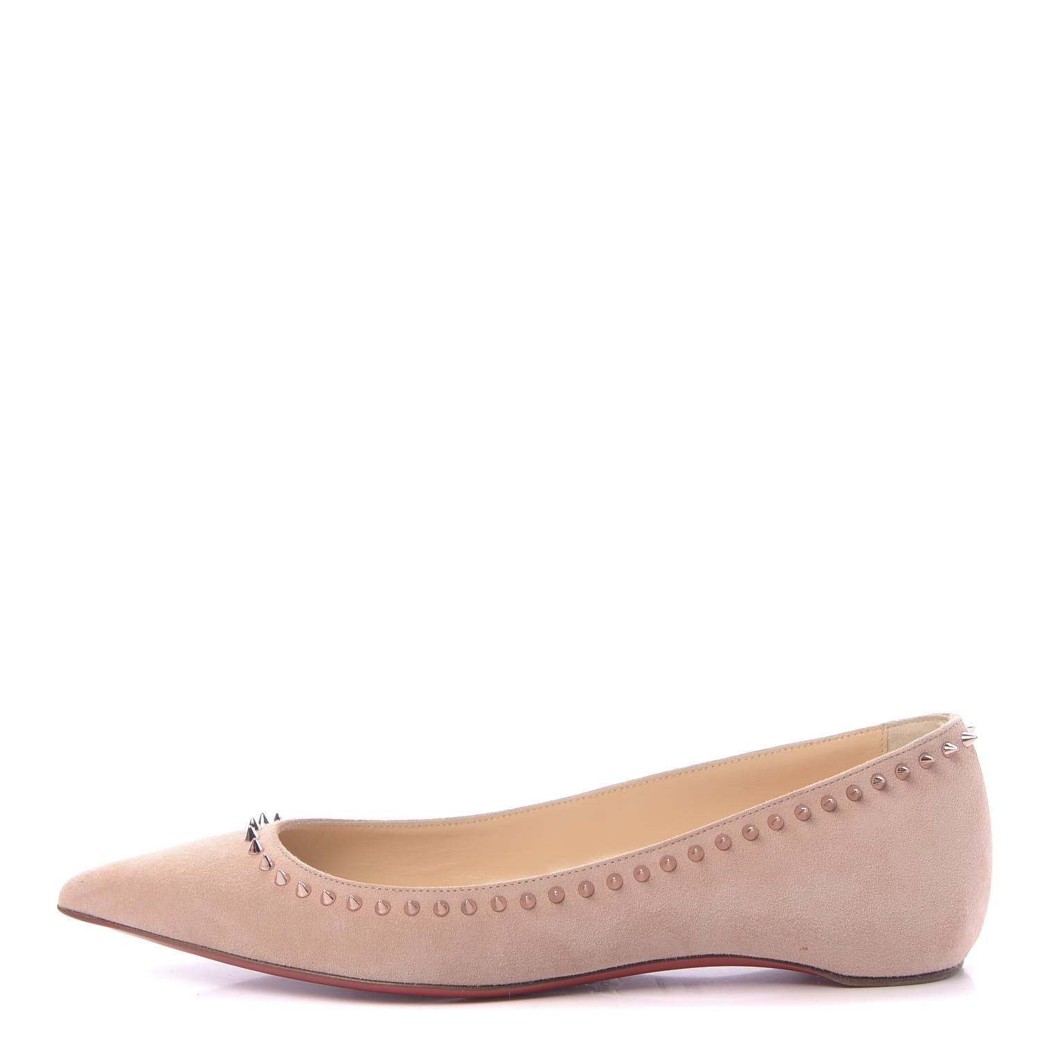 Christian Louboutin Veau Velours Anjalina Flats 36.5 Guimauve Copper 1 of 8