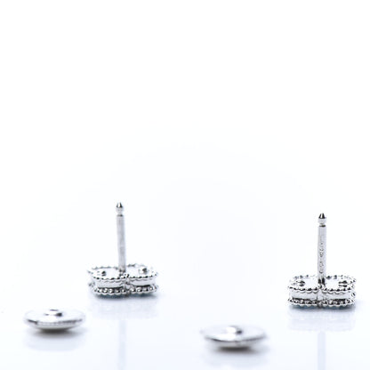 Van Cleef & Arpels 18K White Gold Turquoise Sweet Alhambra Earrings 3 of 6