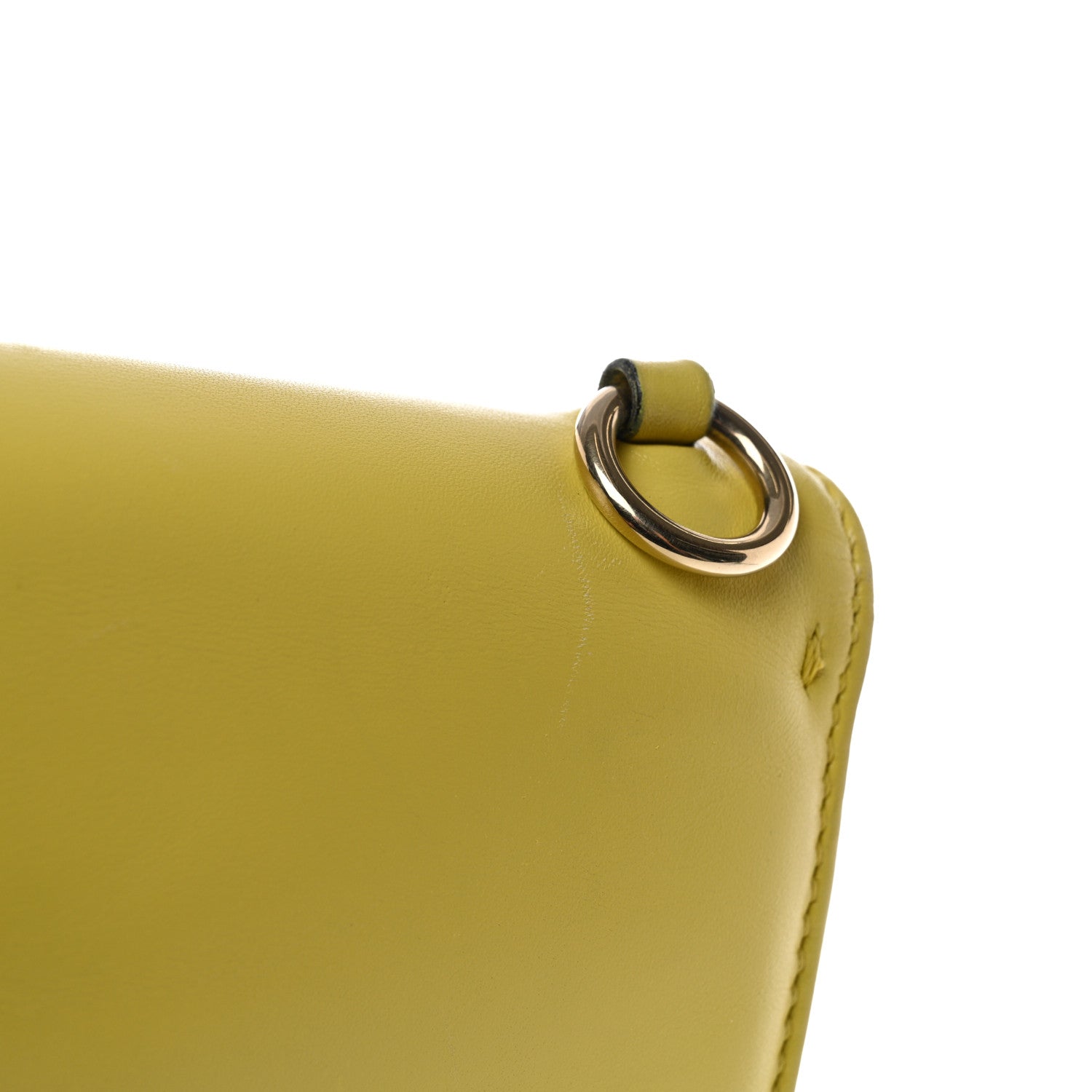 Valentino Garavani Vitello Medium Glam Lock Rockstud Flap Naples Yellow 10 of 15