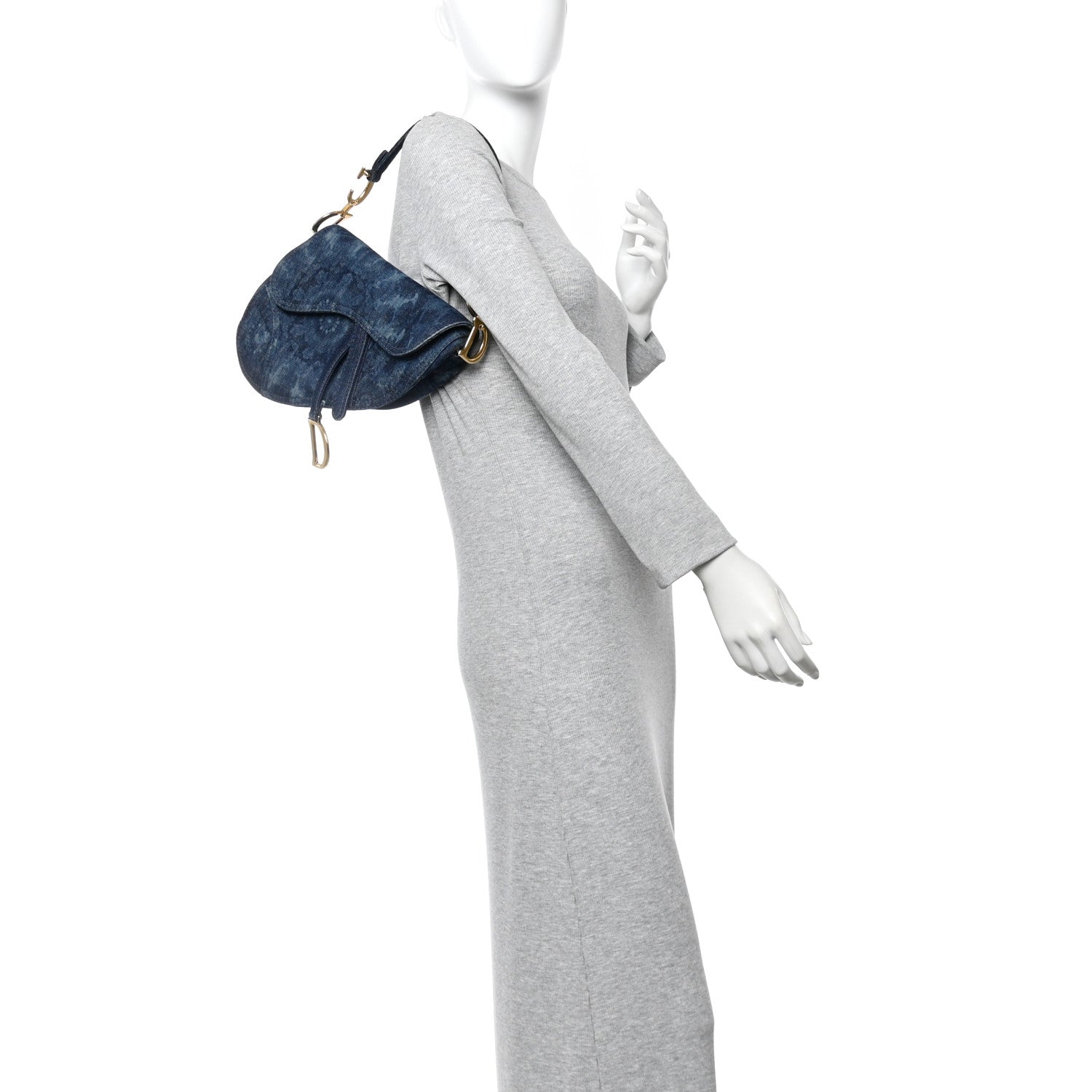 Christian Dior Denim Tie Dye Saddle Bag Blue 2 of 11