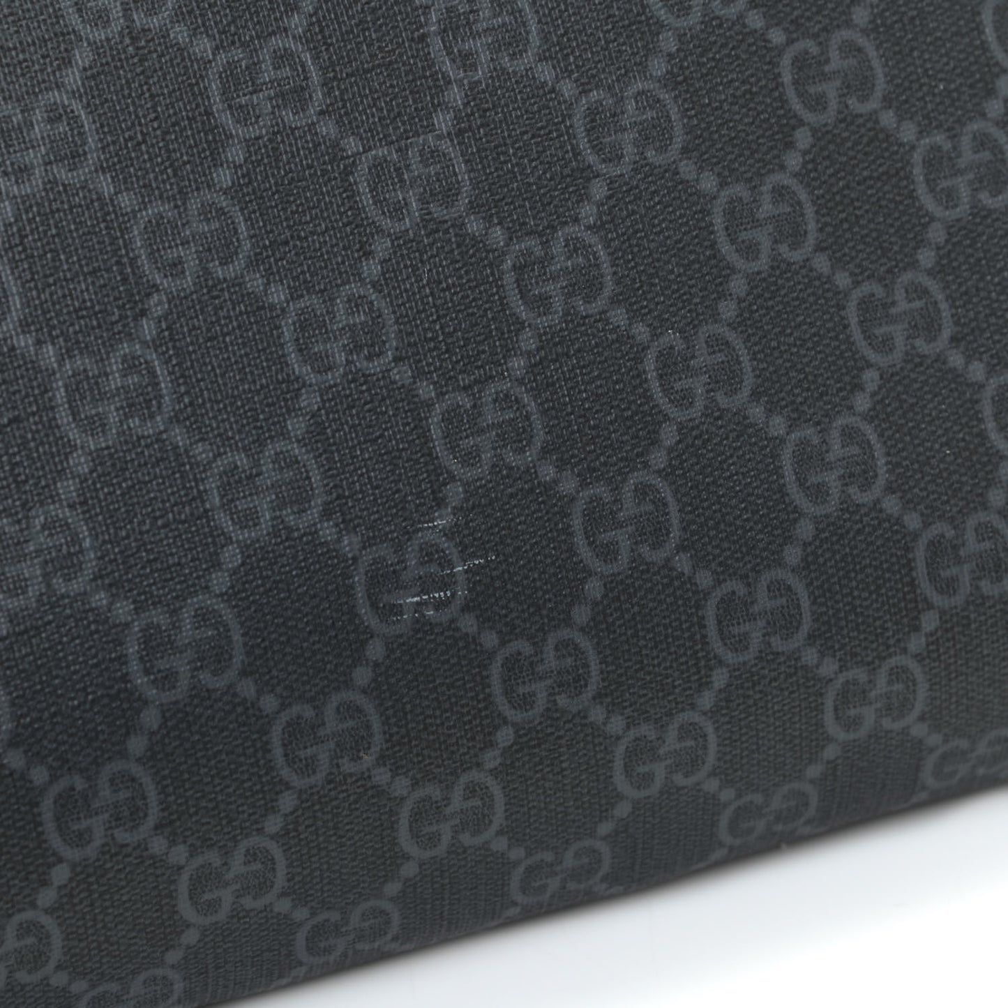 GG Supreme Monogram Appia Calfskin Web Flat Messenger Bag Black Grey