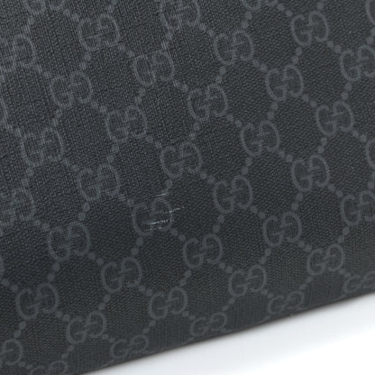 Gucci GG Supreme Monogram Appia Calfskin Web Flat Messenger Bag Black Grey 11 of 12