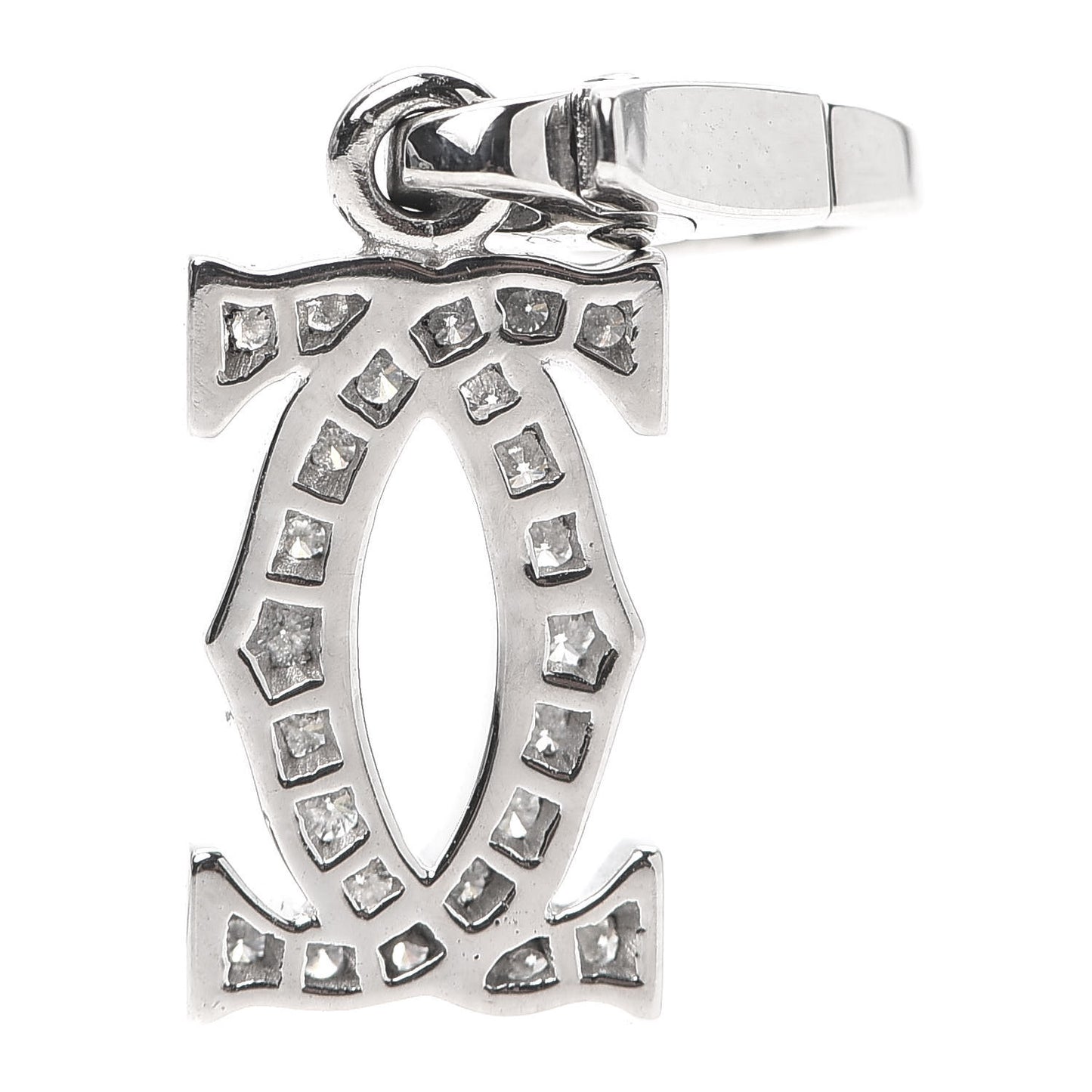 18K White Gold Diamond Logo Charm