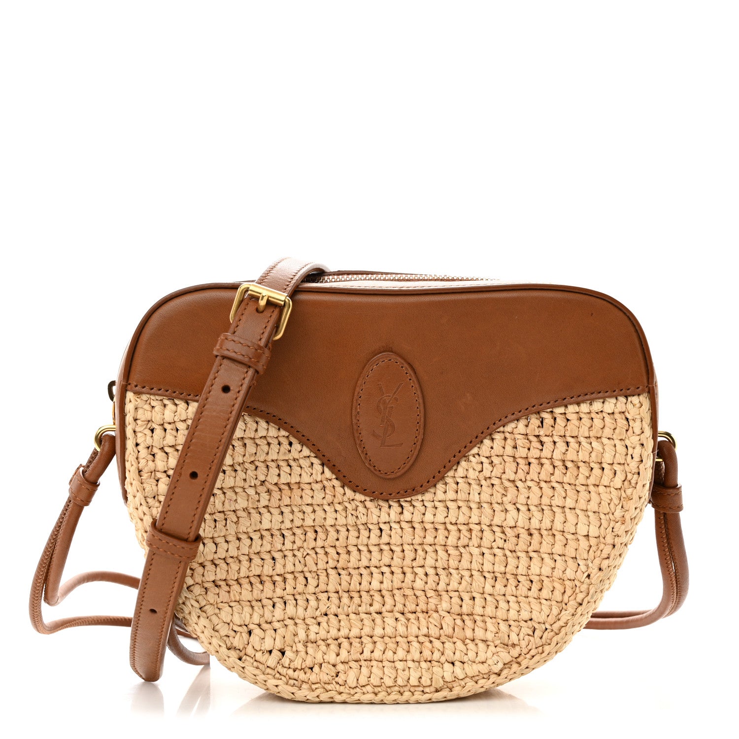 Saint Laurent Raffia Calfskin Le Monogramme Coeur 1 of 10