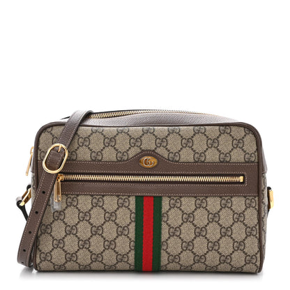 Gucci GG Supreme Monogram Web Small Ophidia Shoulder Bag Brown 1 of 10