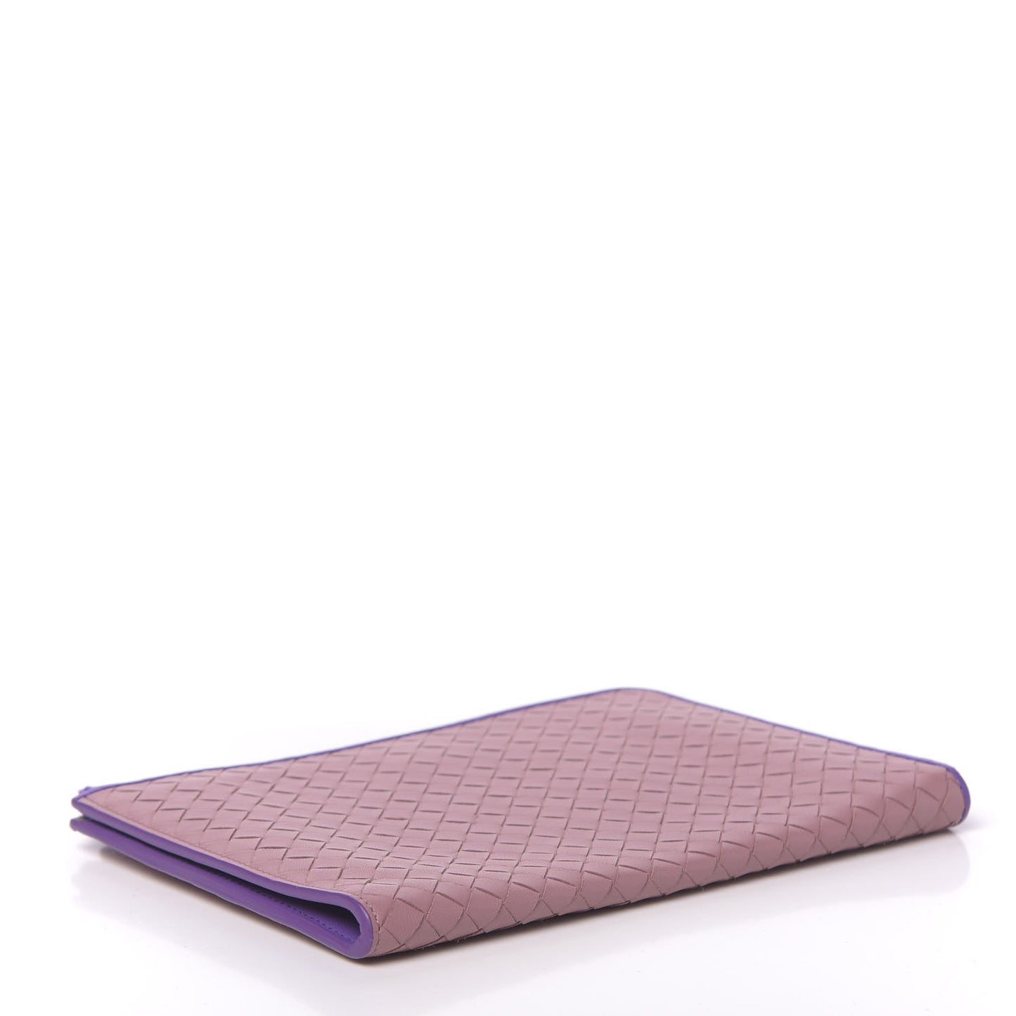 Nappa Intrecciato Flat Zip Pouch Deco Rose Corot