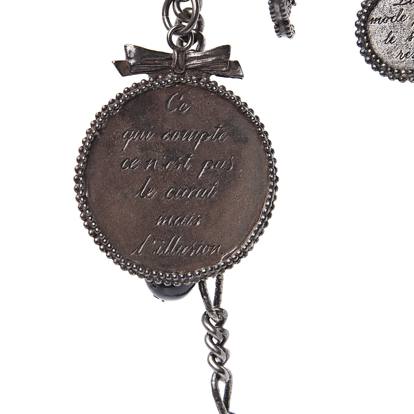 Bead Chain CC Medallion Belt Ruthenium