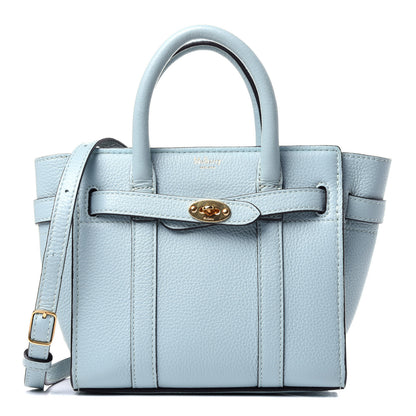 Mulberry Small Classic Grain Micro Zipped Bayswater Light Antique Blue 1 of 10