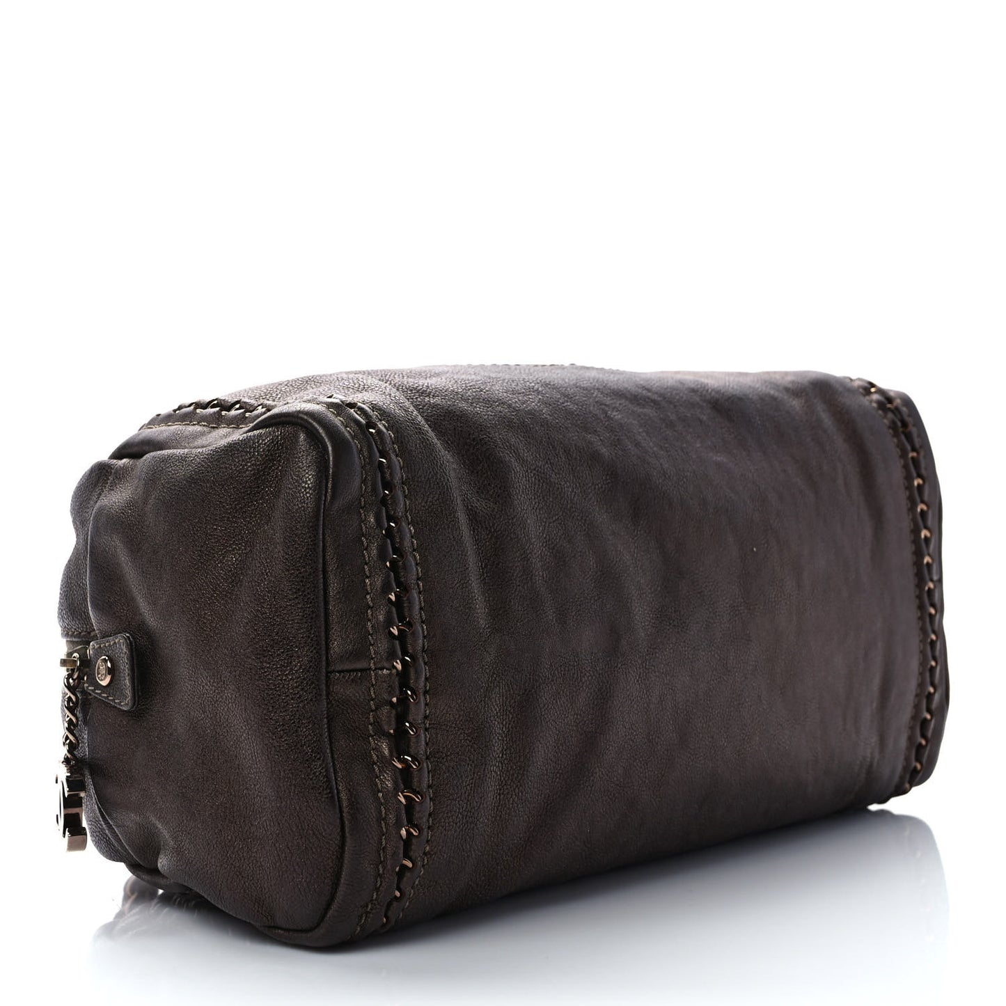Metallic Goatskin Medium Luxe Ligne Bowler Bronze