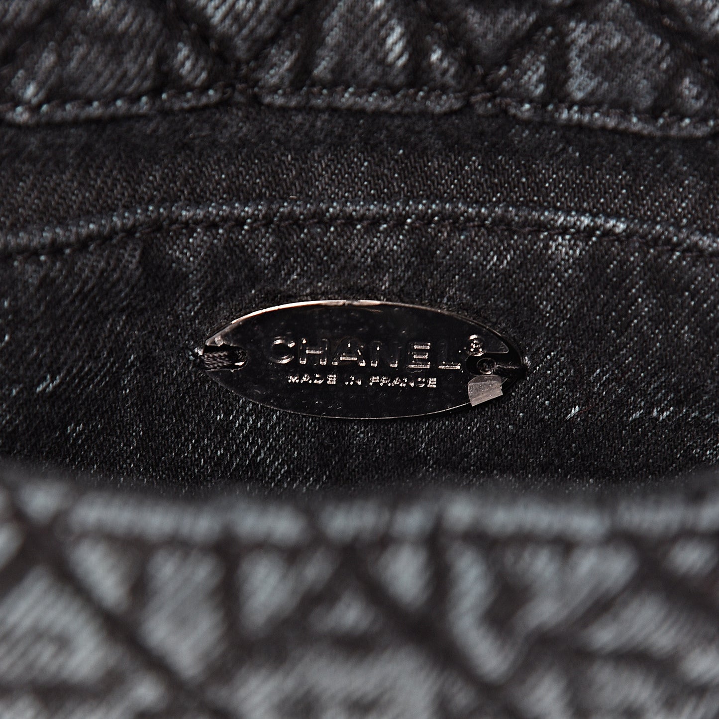 Denim Quilted Small Denimpression Flap Blue Black