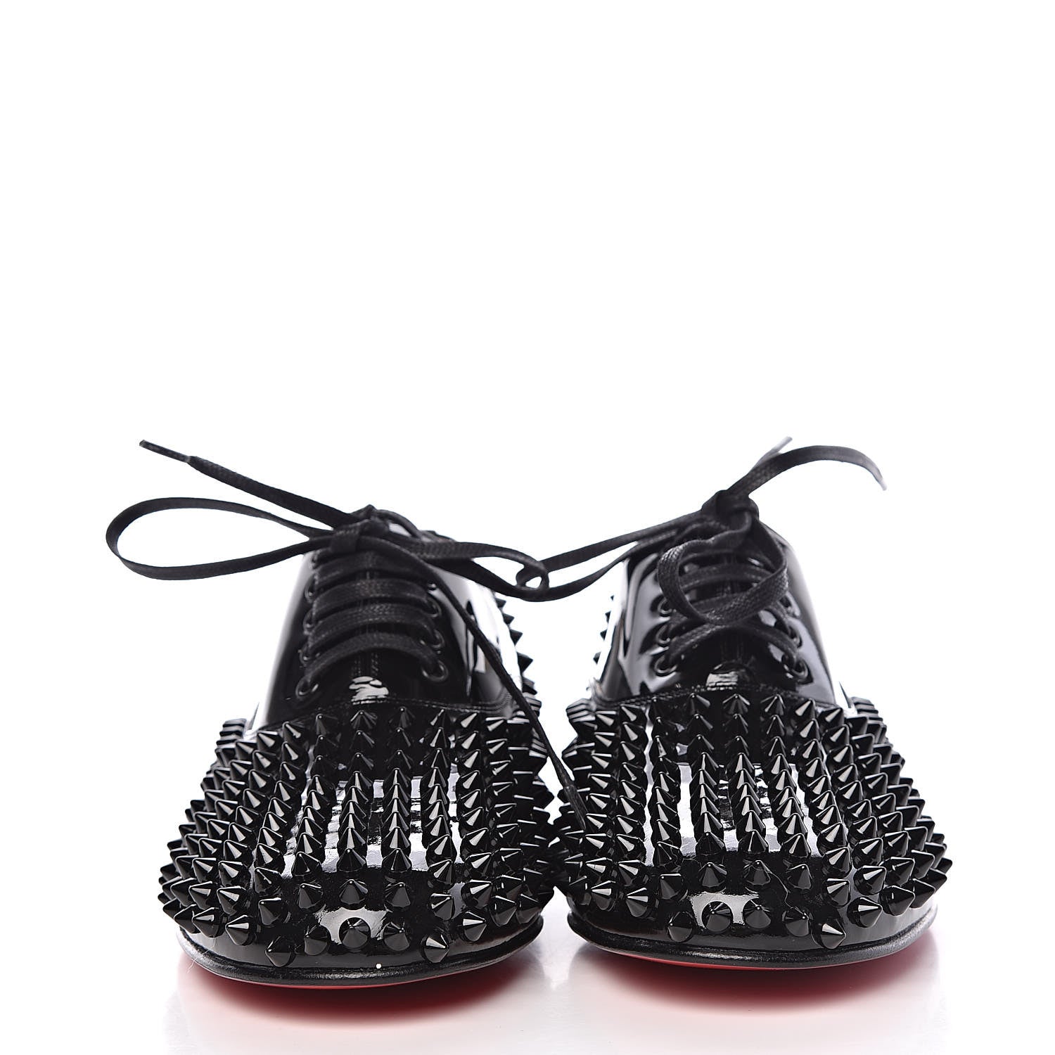 Christian Louboutin Patent Spike Freddy Flats 37.5 Black 2 of 12