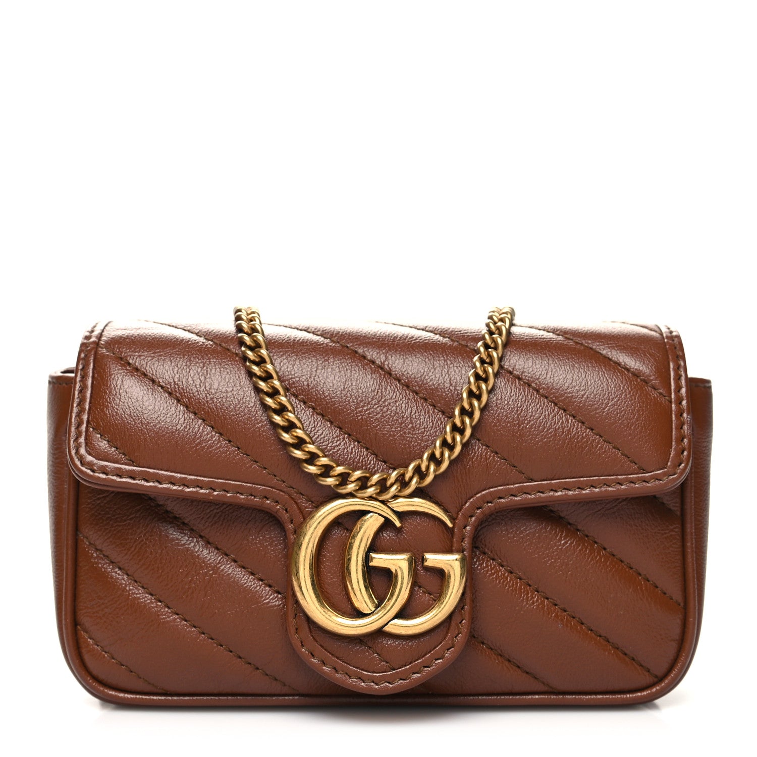Gucci Azalea Calfskin Matelasse Diagonal Super Mini GG Marmont Shoulder Bag Cuir 1 of 11