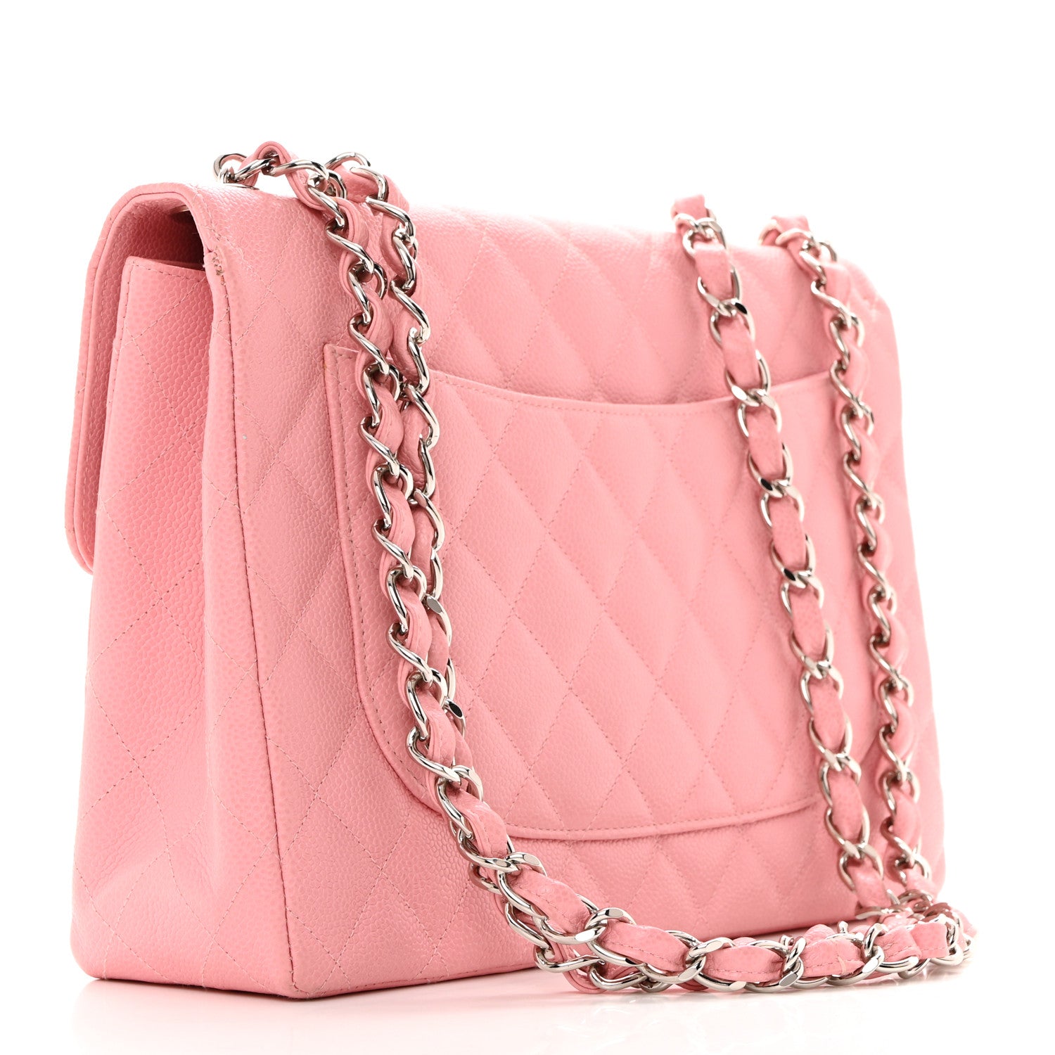 Chanel Caviar Quilted Jumbo Single Flap Pink 2 of 10