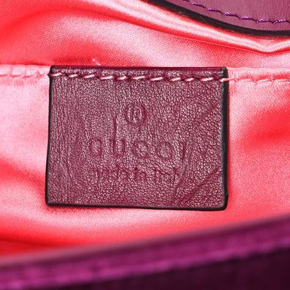 Gucci Velvet Matelasse Mini GG Marmont Shoulder Bag Fuchsia Violet Cyclamen 6 of 10
