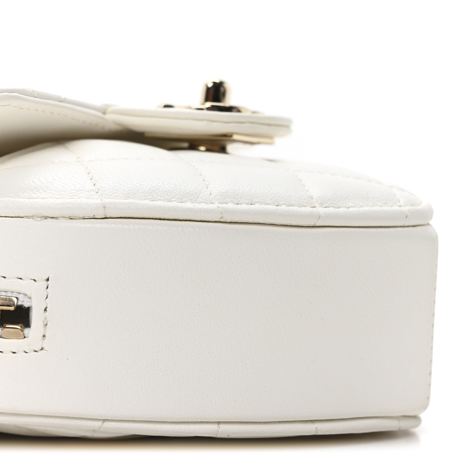 Chanel Lambskin Quilted CC In Love Heart Clutch With Chain White 8 of 9