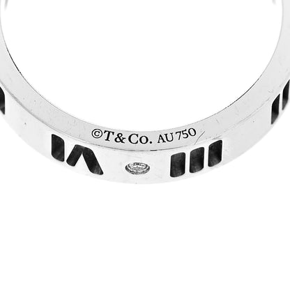 Tiffany 18K White Gold Diamond Atlas Pierced Ring 46 3.75 4 of 5