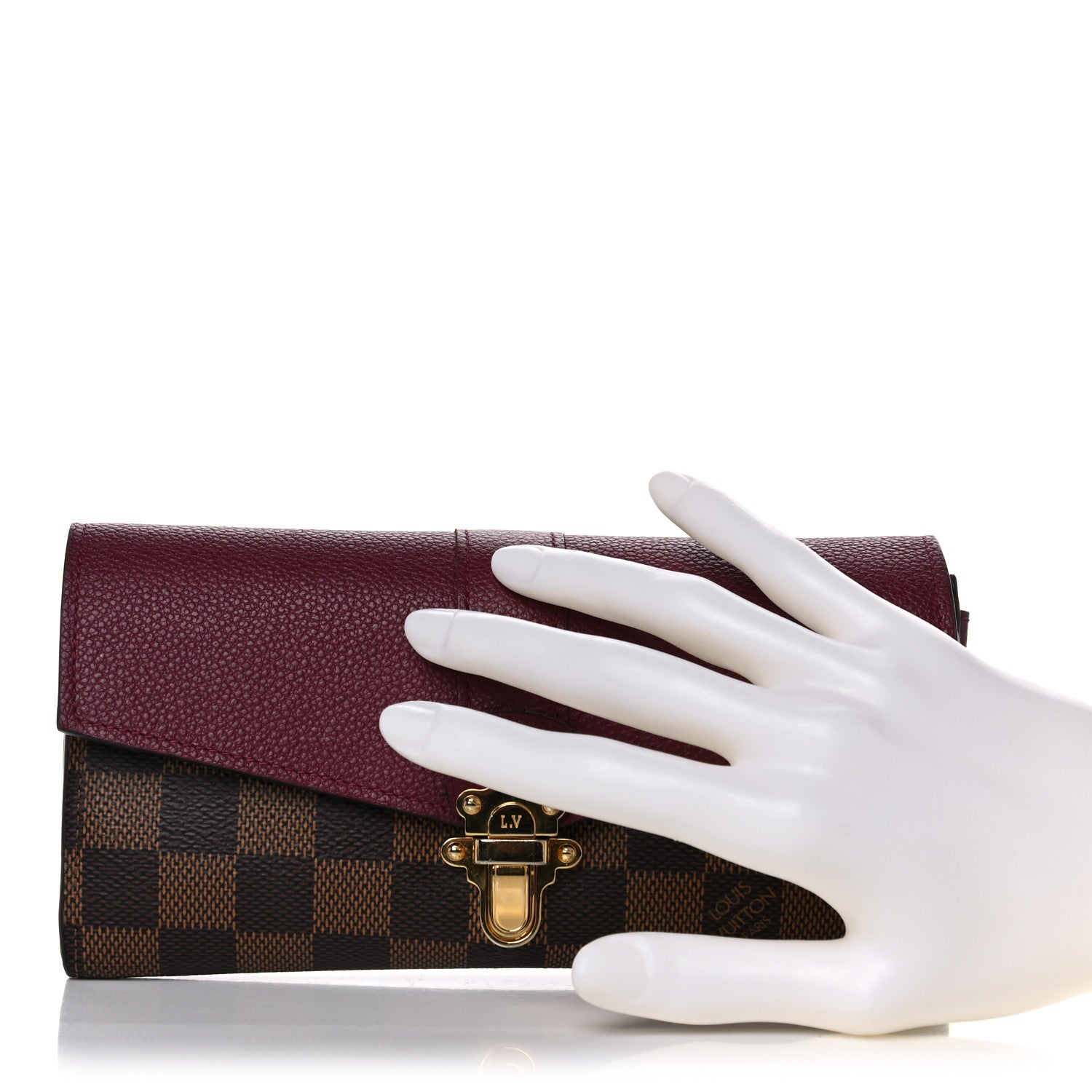 Louis Vuitton Damier Ebene Clapton Wallet Raisin 2 of 13