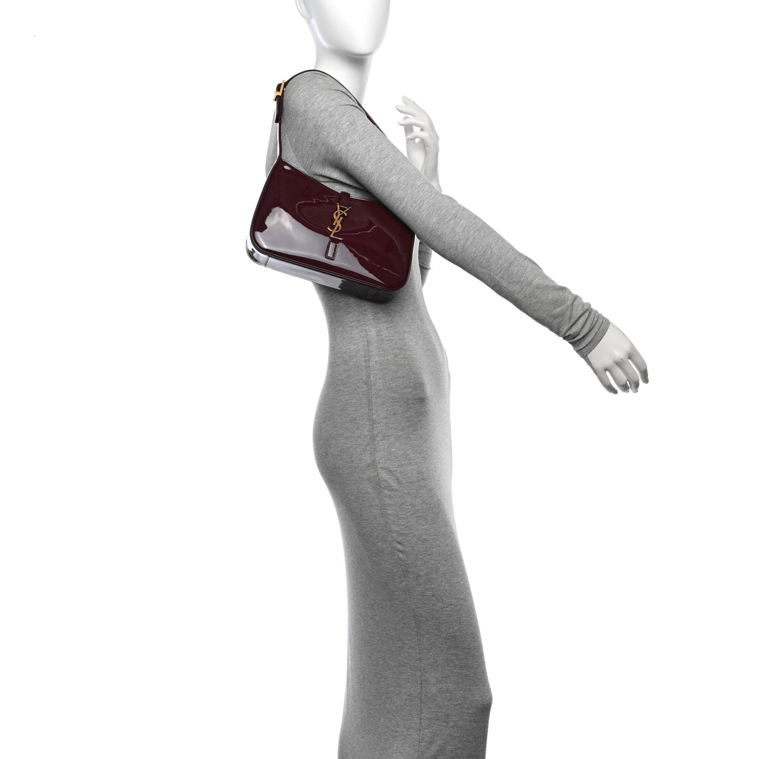 Saint Laurent Patent Le 5 A 7 Hobo Bordeaux 2 of 11