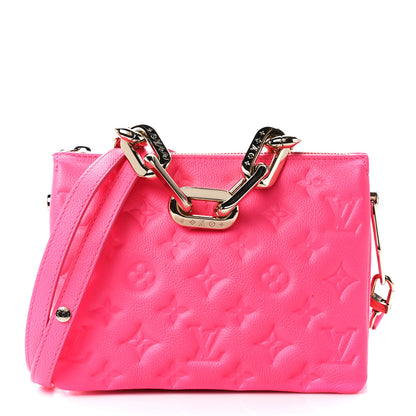 Louis Vuitton Calfskin Embossed Monogram Coussin BB Rose Fluo 1 of 12