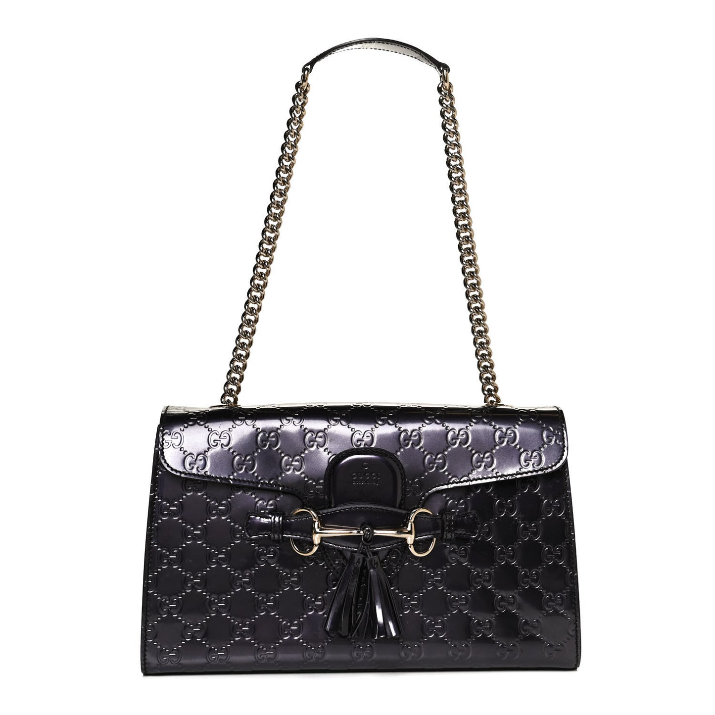 Shine Guccissima Medium Emily Chain Shoulder Bag Melanzana
