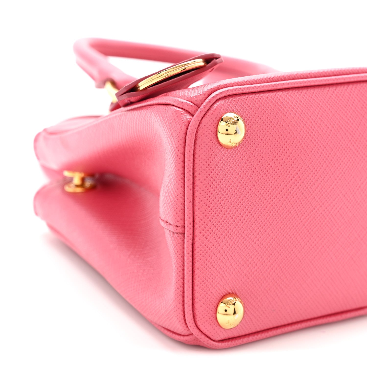 Prada Saffiano Lux Micro Galleria Double Zip Tote Peonia 9 of 10