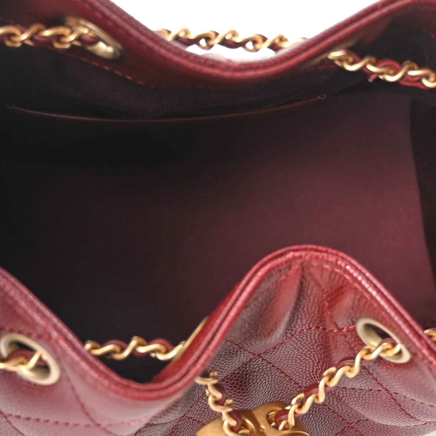 Caviar Quilted Small Chanel 25 Handbag Burgundy