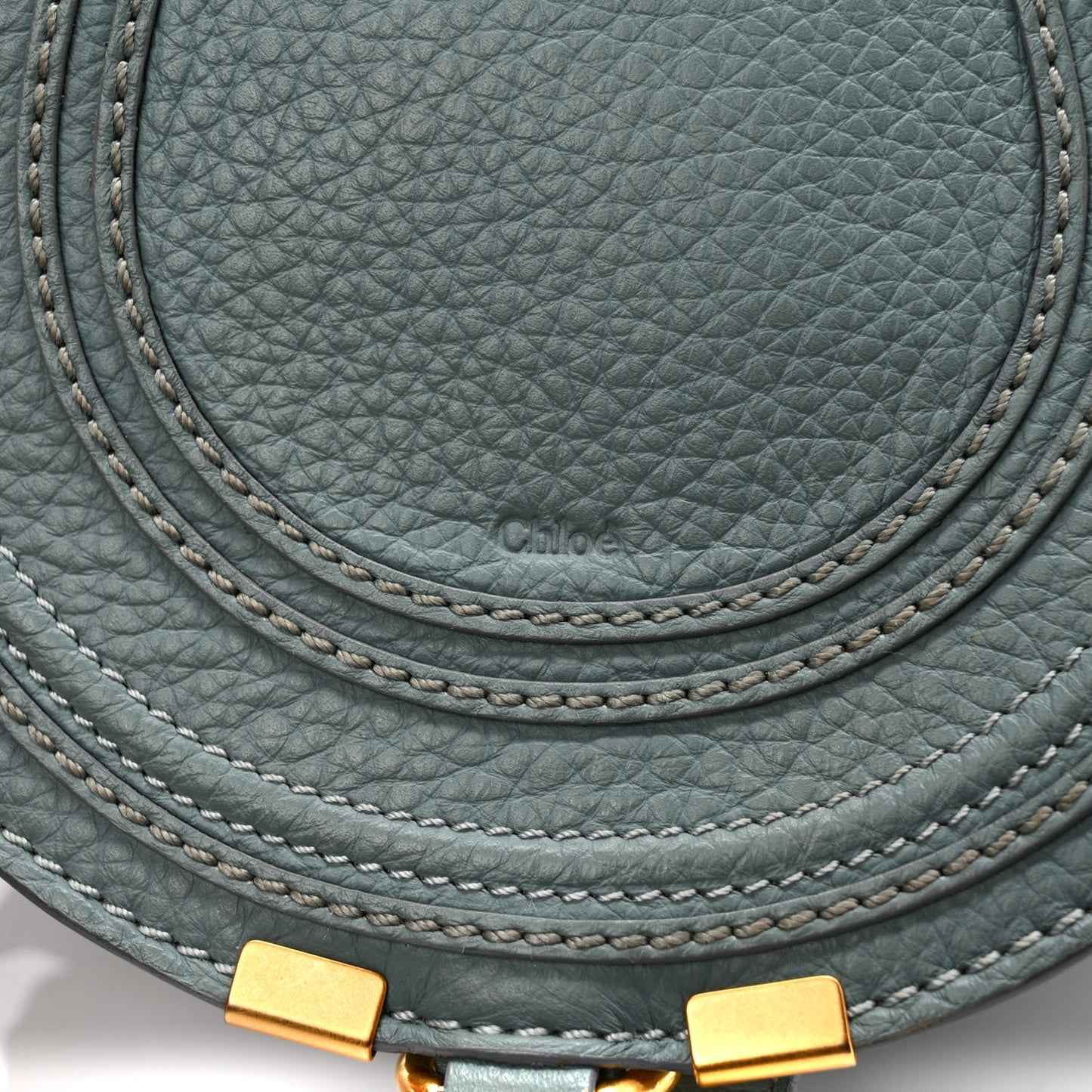 Calfskin Mini Marcie Round Crossbody Bag Faded Blue