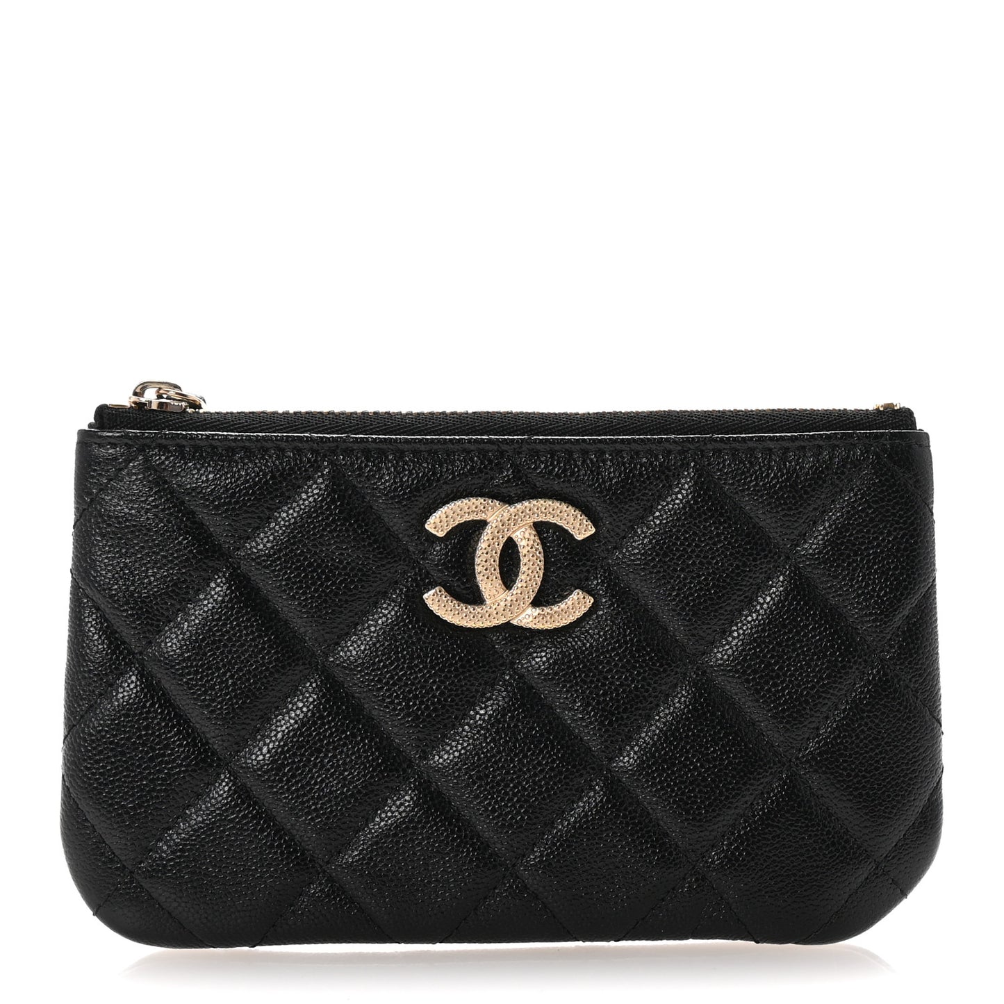 Caviar Quilted Studded CC Small Cosmetic Case Black