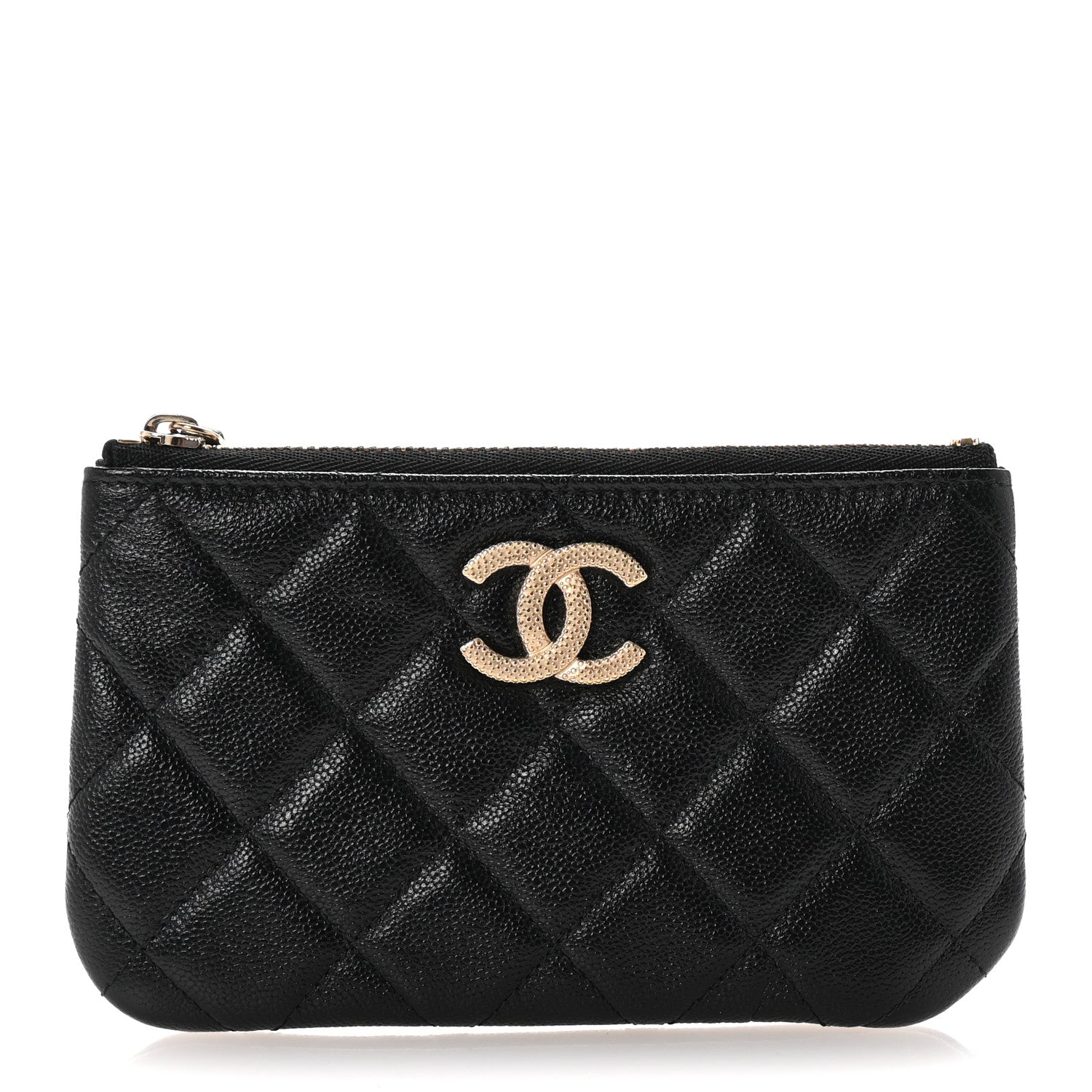 Chanel Caviar Quilted Studded CC Small Cosmetic Case Black 1 of 8