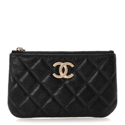 Chanel Caviar Quilted Studded CC Small Cosmetic Case Black 1 of 8