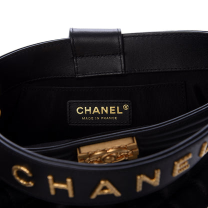 Chanel Calfskin Quilted Boy Bucket Bag Black 6 of 8