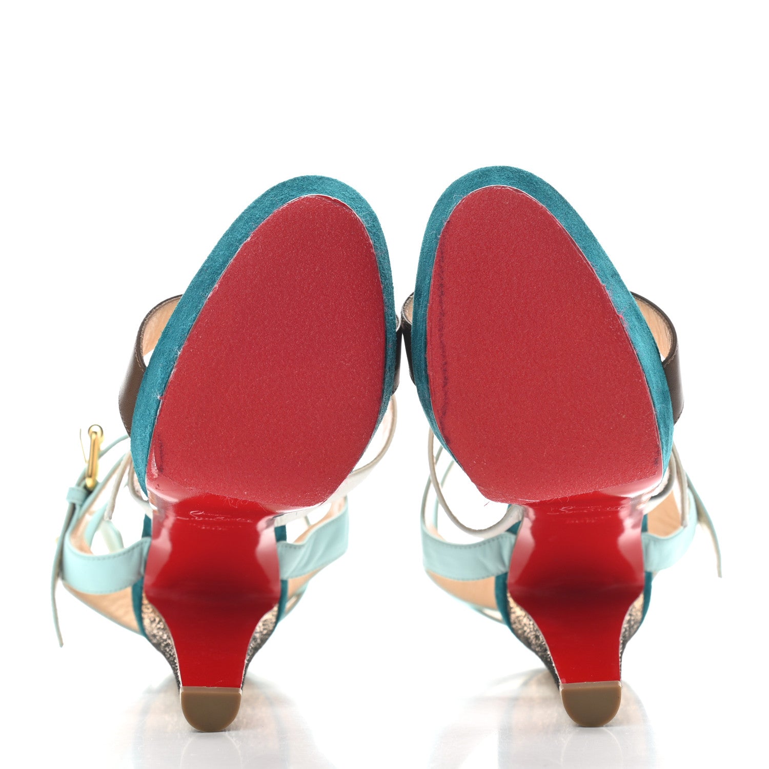 Christian Louboutin Patent Suede Glitter Rocknbuckle 140 Sandals 36.5 Version Dolly 5 of 6