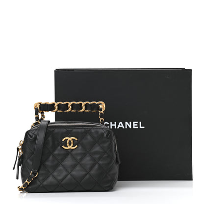Chanel Calfskin Quilted Mini Bowling Bag Black 11 of 11