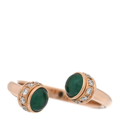 Piaget 18K Rose Gold Diamond Malachite Possession Open Ring 53 6.25 1 of 5